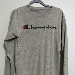 Champion Gray Long Sleeve Shirt Size M